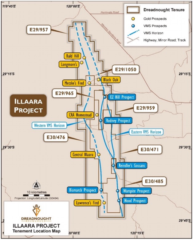 ASX DRE Illaara Gold Project Map