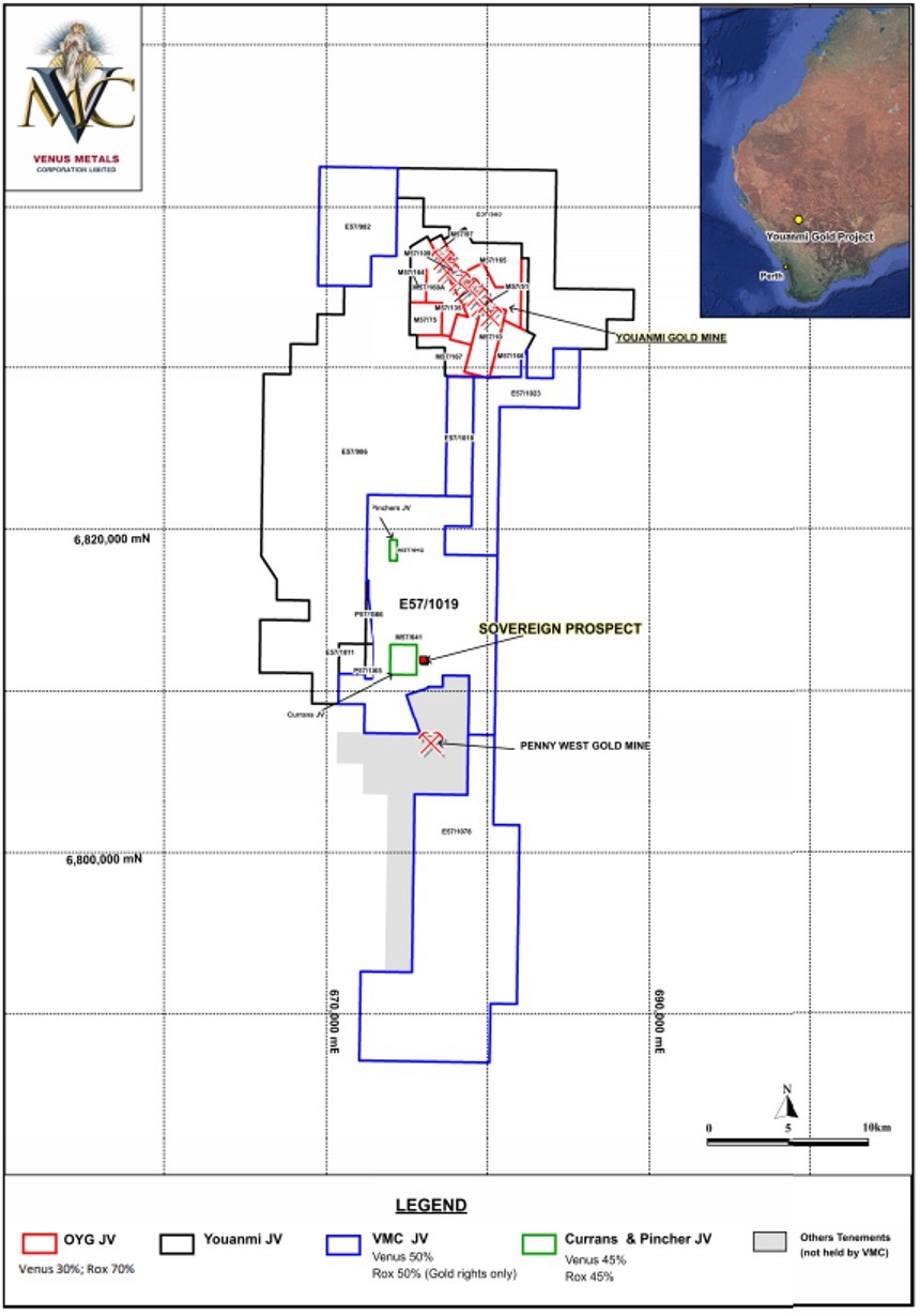 Rox Resources Sovereign Prospect Gold Project Map