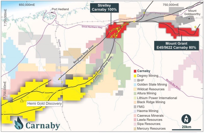 ASX CNB - Carnaby Resources Gold Project Map