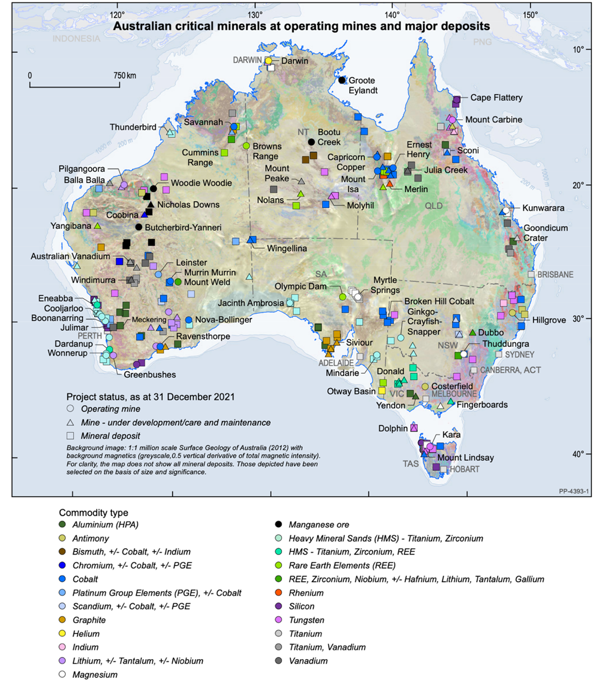 Australian critical minerals production sites map